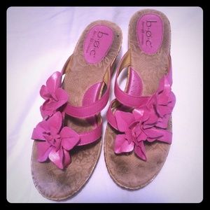 Born Concept b.o.c. pink cork thong wedges size 9
